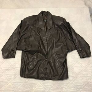 Vintage Gino‎ di Giorgio single button leather jacket size M